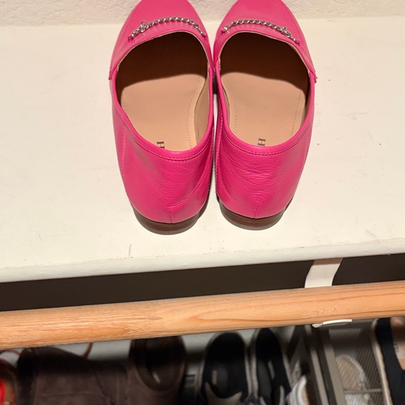 Coach Fuchsia Leather Chain Loafers - Picture 3 of 3